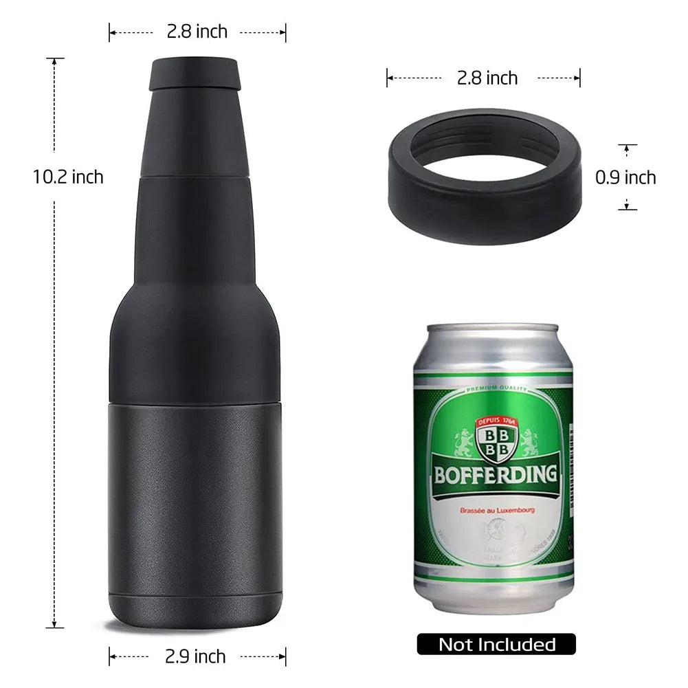 3-in-1 Beer Can & Bottle Cooler with Opener – Insulated Drink Holder for Men & Dads